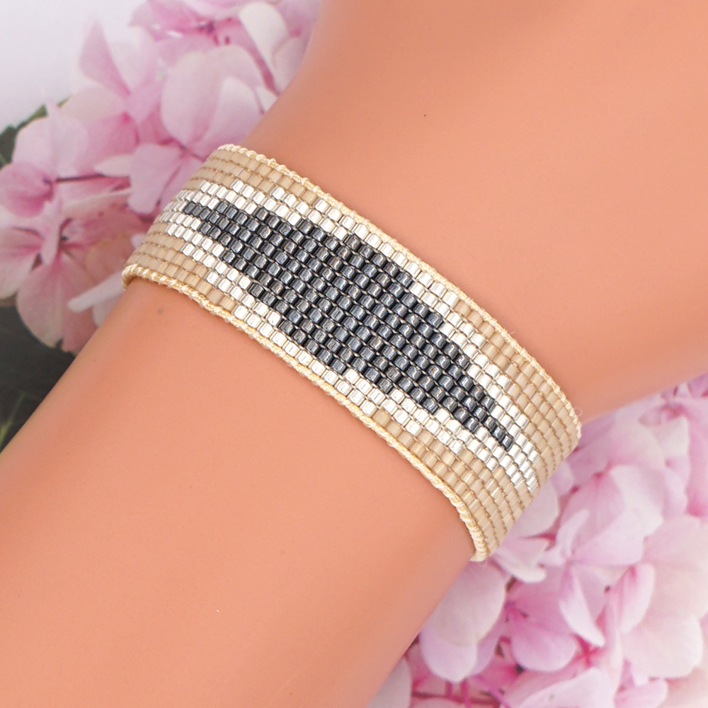 geometric miyuki beads handmade woven ethnic style wide bracelet wholesale jewelry Nihaojewelrypicture17