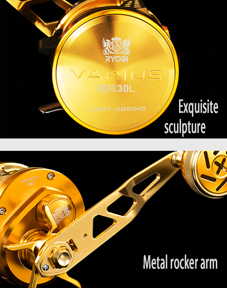 ☆リョービ バリウス GR30L RYOBI VARIUS GR30 Slow Jigging Fishing Reel 10+1BB Baitcasting