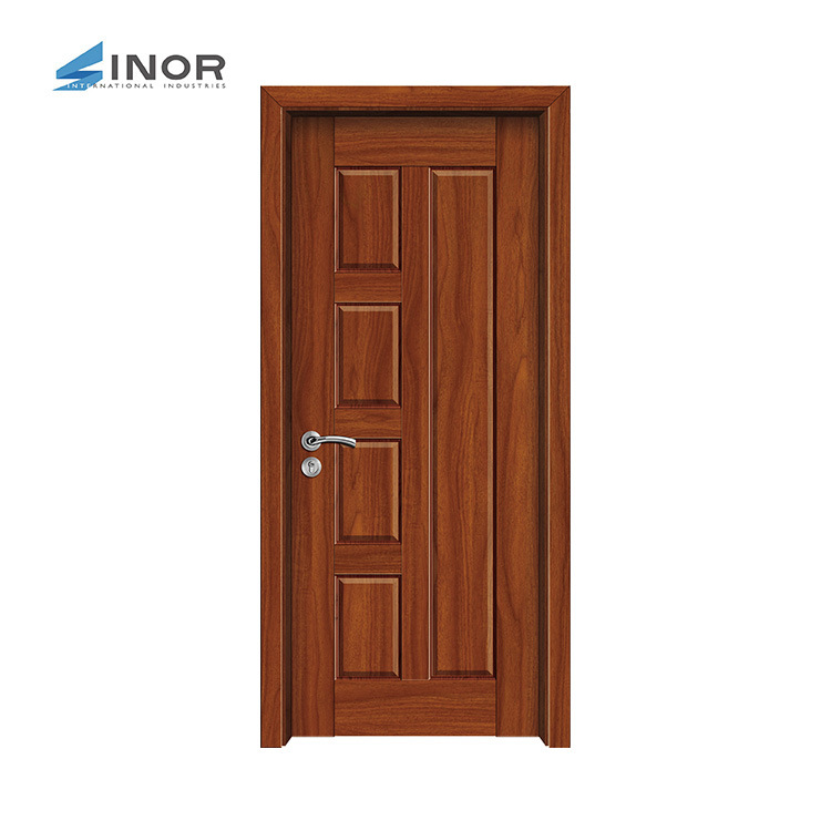 Fábrica al por mayor de madera maciza compuesta de carbono puerta de cristal puerta de la habitación puerta del dormitorio a prueba de agua puerta interior conjunto completo Puerta sin pintura