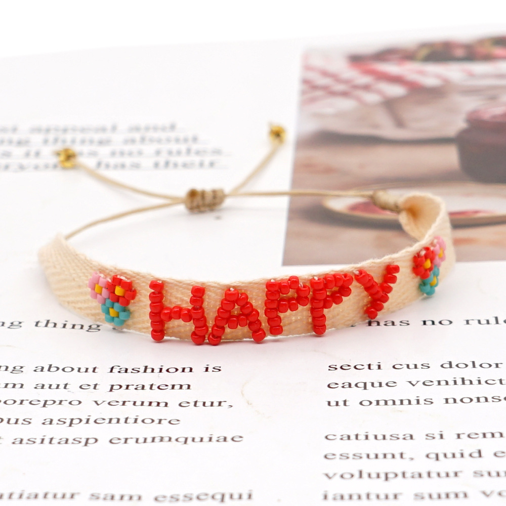 Simple Bohemian Ribbon Rainbow Love Letter Bracelet display picture 63