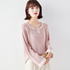 Korean round neck Pullover Sweater lazy style knitwear fashion loose flared sleeve top