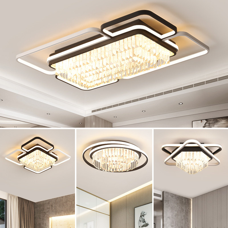 轻奢水晶客厅灯现代简约全屋灯具套餐组合两室两厅主卧室灯餐厅灯|ms