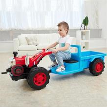 批发儿童电动拖拉机 可坐人手扶 儿童拖拉机电动工程车一件代发