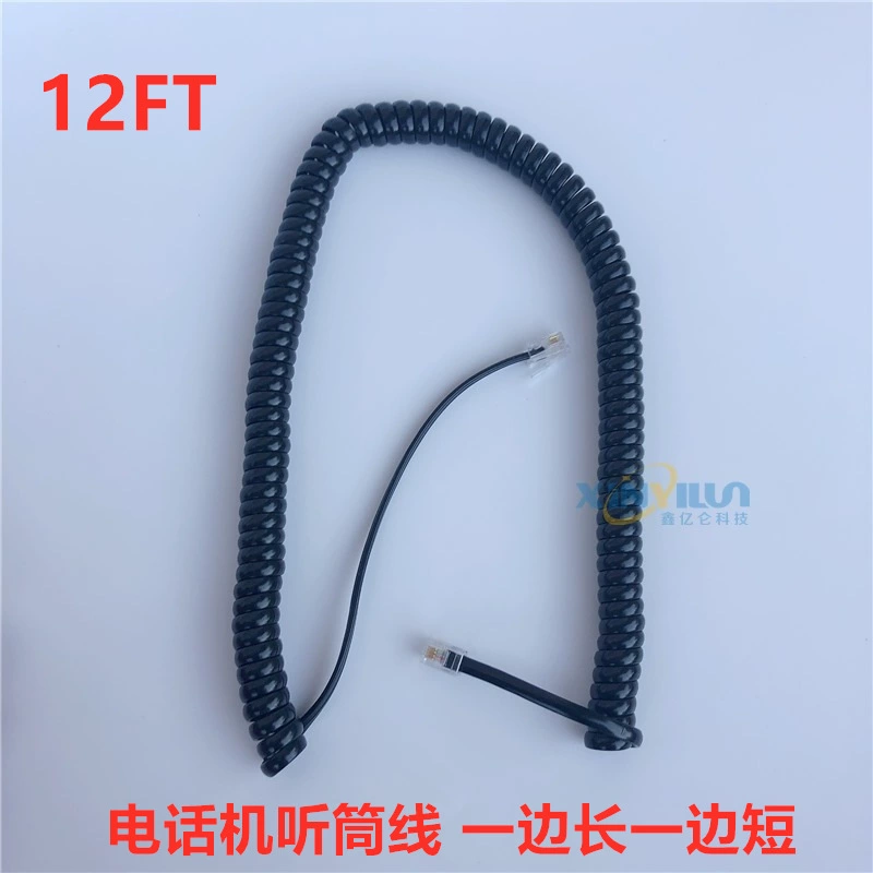 Кривая ручка кабеля телефонной трубки 12 футов RJ9 RJ10 RJ22 4P4C трансграничная горячая распродажа