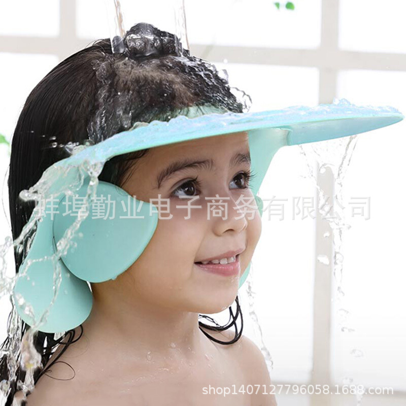 新品馬博士兒童洗頭帽嬰幼兒防水護耳沐浴帽寶寶大號矽膠洗頭帽