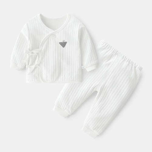 Newborn baby underwear set, pure cotton spring and autumn clothes, two-piece set, split baby autumn clothes, newborn monk suit