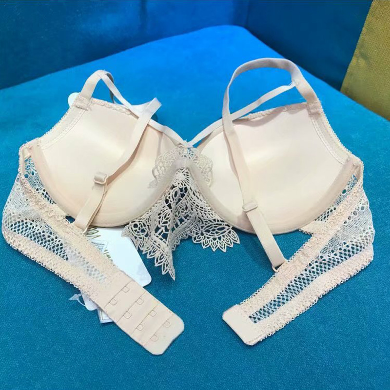 New Sexy Lace Spliced Steel Ring Gathering Top Support Setting for Large Women's Bra Set_voghion.com