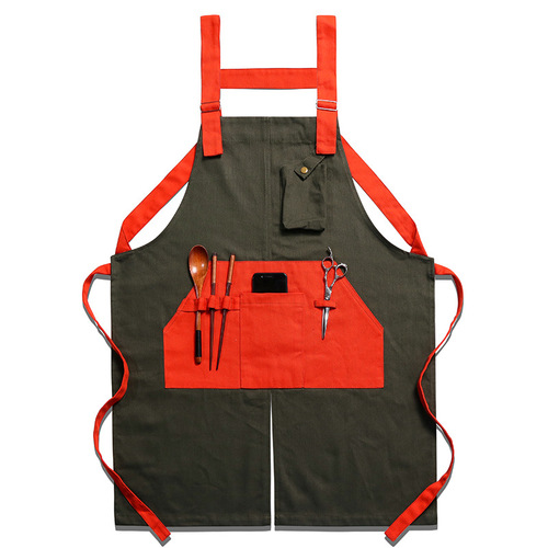 Apron kitchen denim Chinese restaurant coffee shop barber shop nail art floral baking work clothes children's printed logo