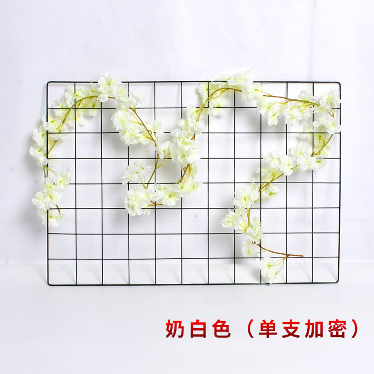 Flor de cerezo artificial tira boda flor artificial hogar Decoración artificial flor Cadena de Orquídea cadena artificial Flor de cereza Flor de seda decorativa