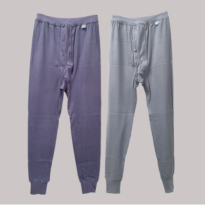 单秋裤男士纯棉批发包邮净色灰色打底线裤秋冬季全棉毛宽松保暖裤|ru