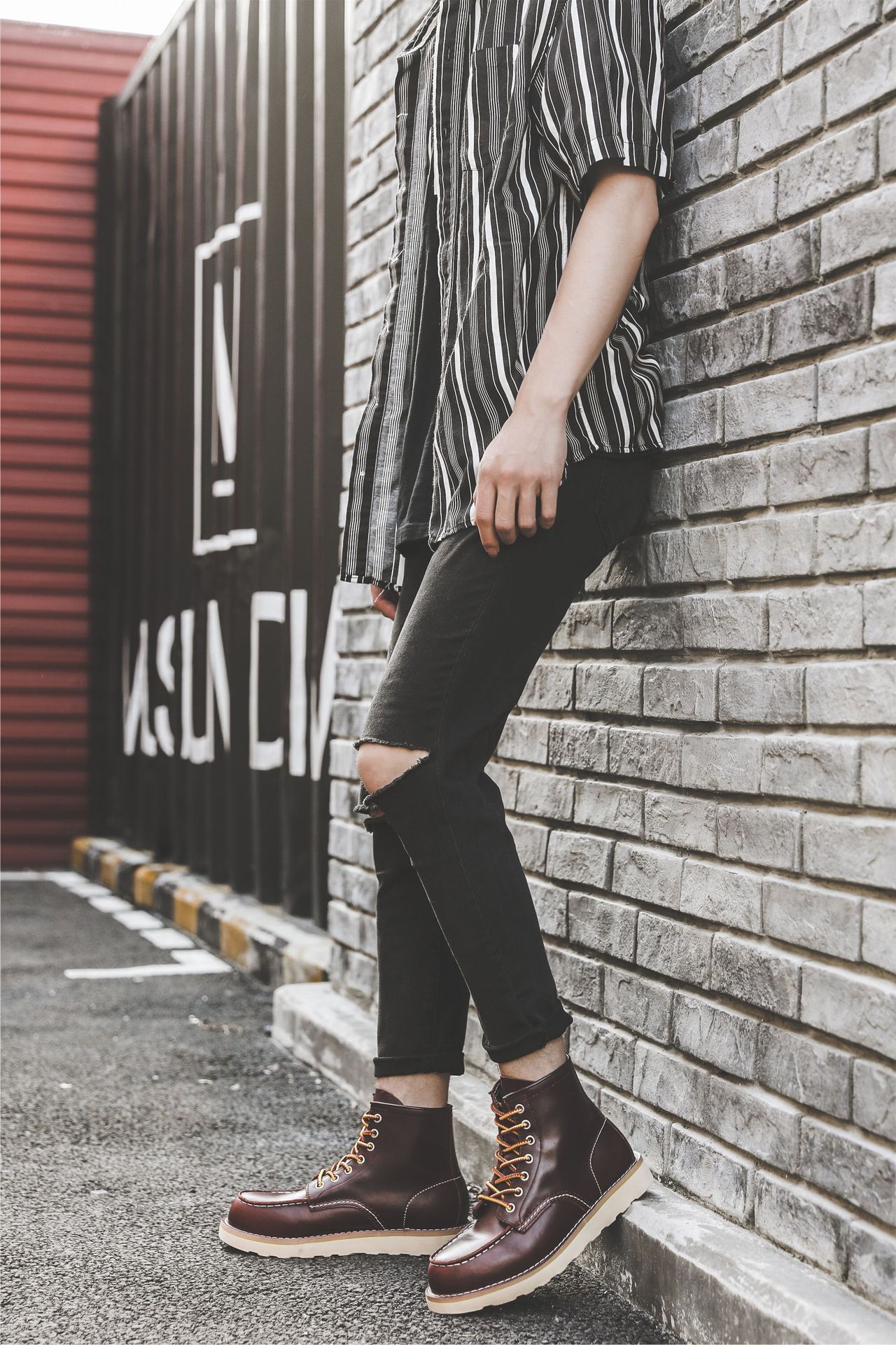 Title 22, Stivali Martin piatti slip-on retrò da lavoro d...