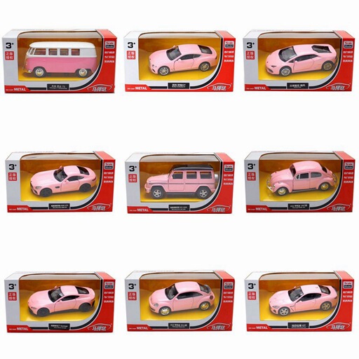 Yufeng Ma Keyi 5inch Alloy Car Volkswagen Beetle Mercedes-Benz Big g Blue Boini Bus Pink Pig Color Box