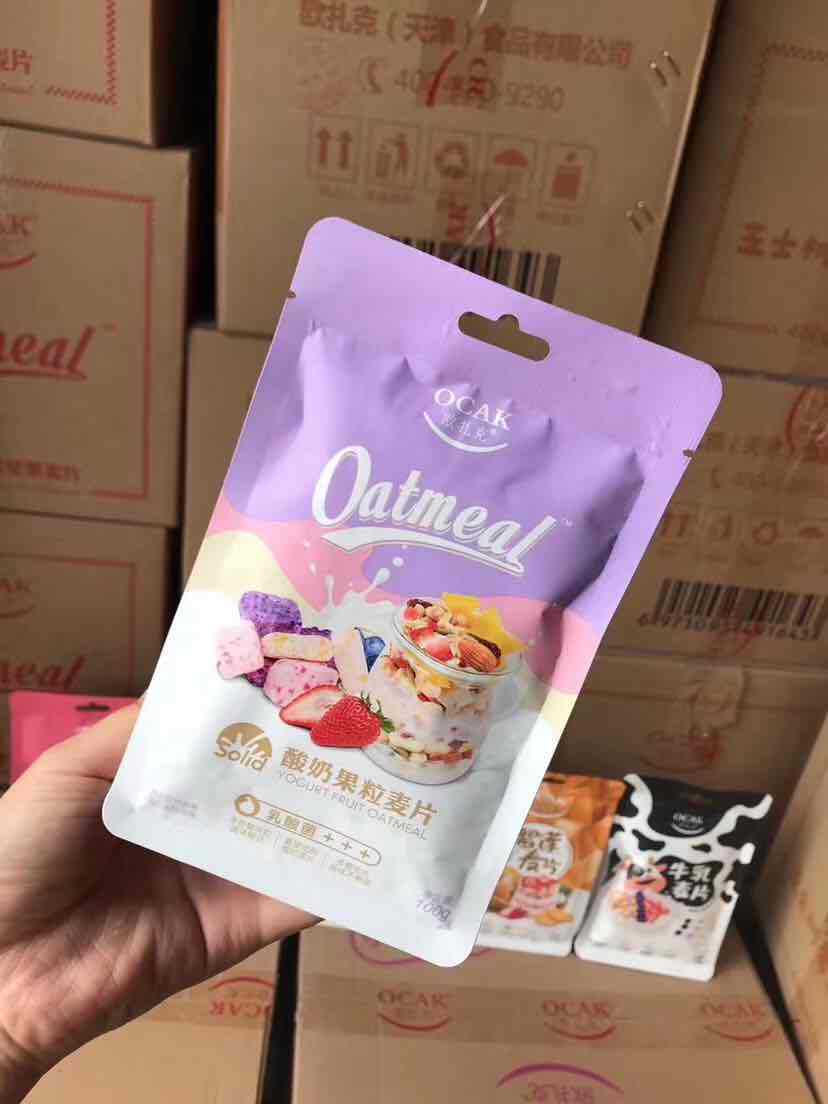 包郵】歐紮克酸奶玫瑰水果堅果100g麥片早餐代餐即食沖泡營養袋裝