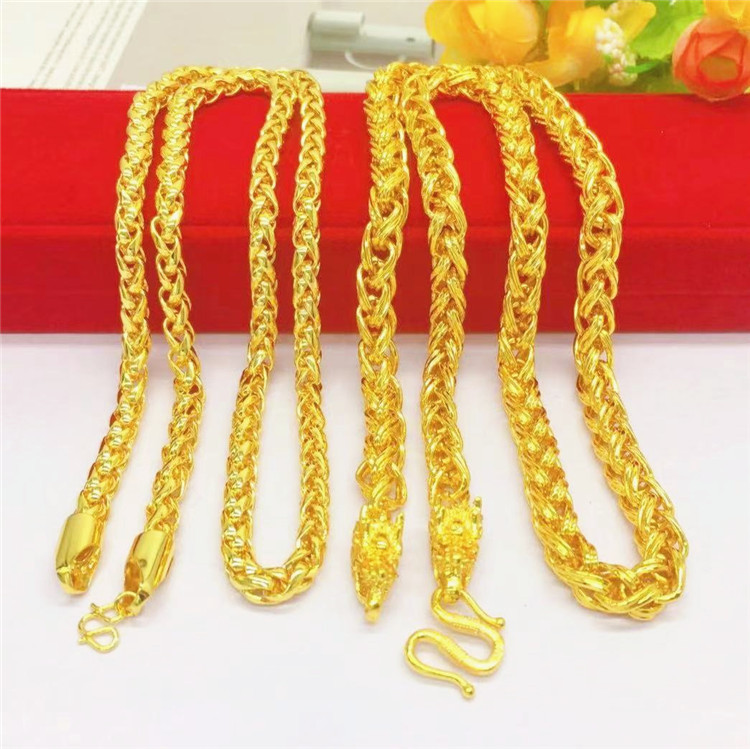 越南沙金镀厚金两款灯茏项链 龙头链仿黄金项链厂直销可代发饰品