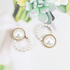 Fashionable earrings from pearl, accessory handmade