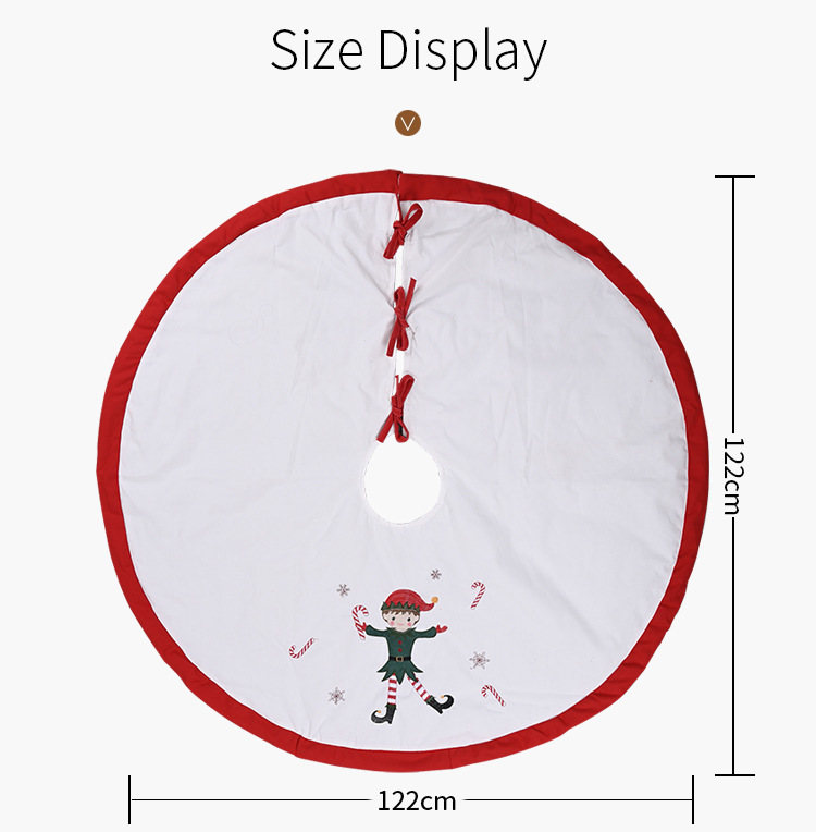 Christmas Decorations Red And White Elf Linen Tree Skirt display picture 3