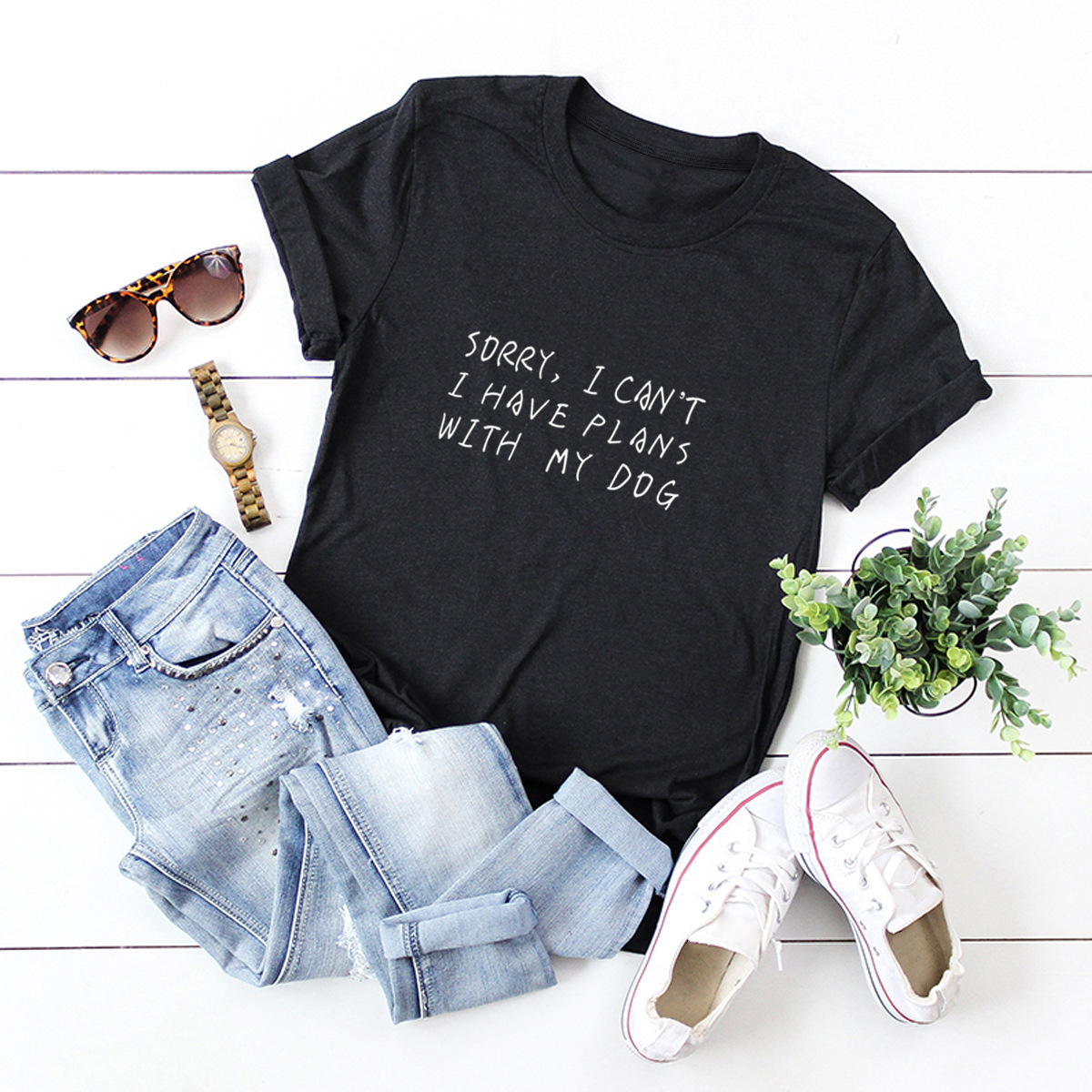 casual letters printed short-sleeved women s T-shirt NSSN1776