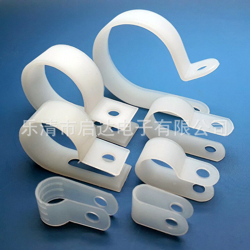 供应R型塑胶线夹配电箱内部固定线扣线路整理塑胶件线夹