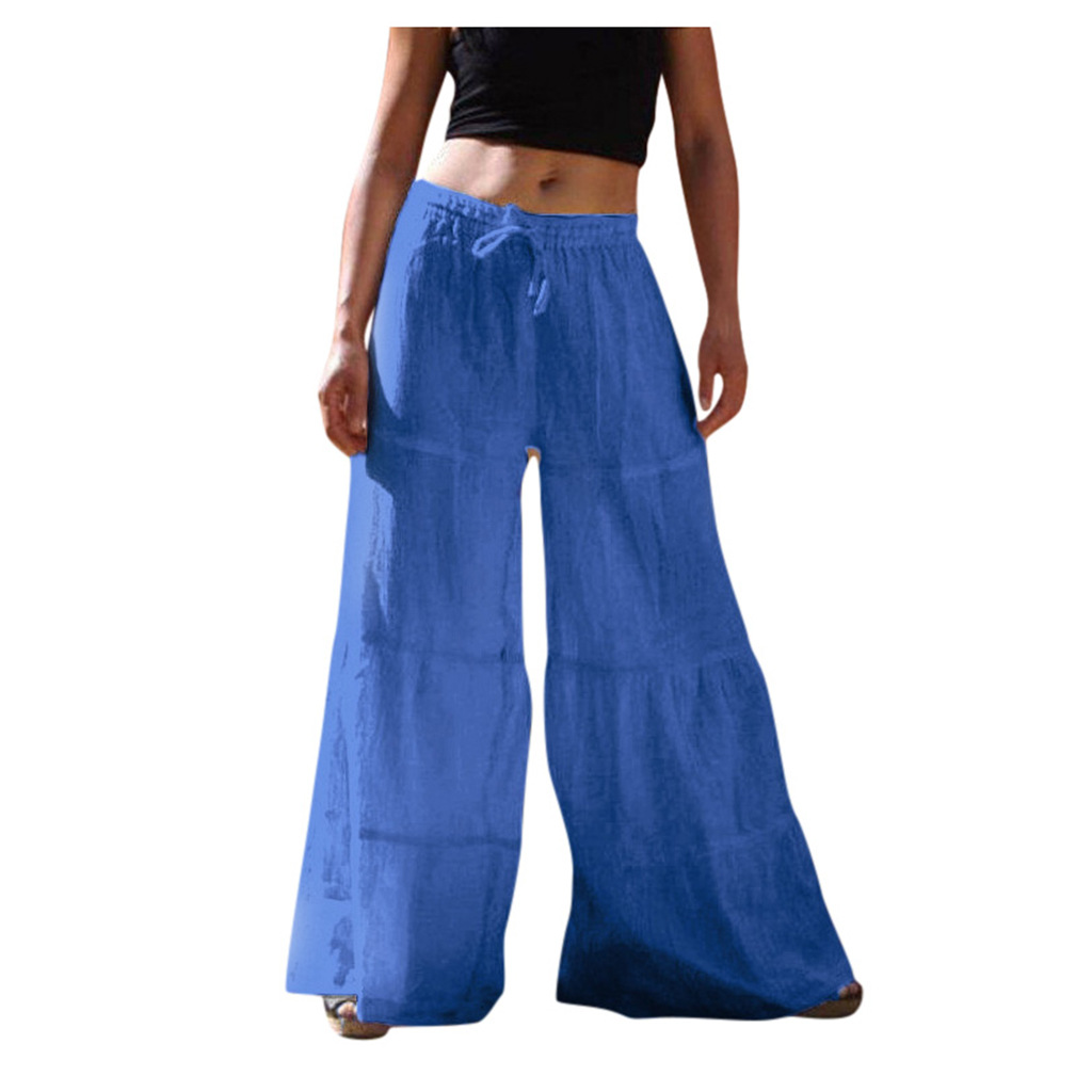 Women's Daily Simple Style Solid Color Full Length Washed Casual Pants Wide Leg Pants display picture 19