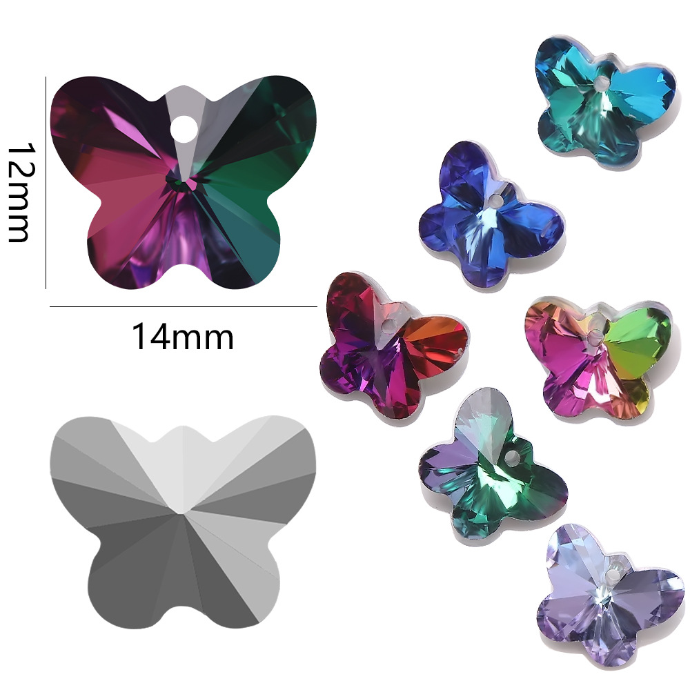 20 PCS/Package 12 * 14mm Glass Butterfly Beads display picture 6
