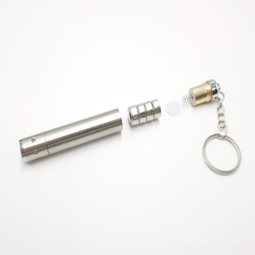 Mini stainless steel white light keychain flashlight key light promotion gift portable small