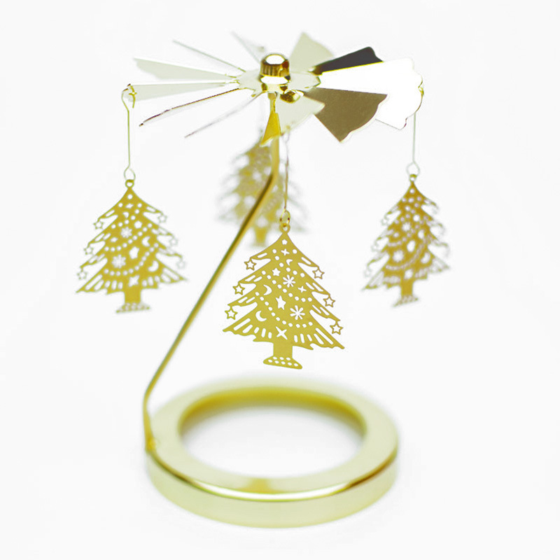 欧式铁艺香薰蜡烛旋转走马灯烛台浪漫烛光晚餐道具装饰摆件