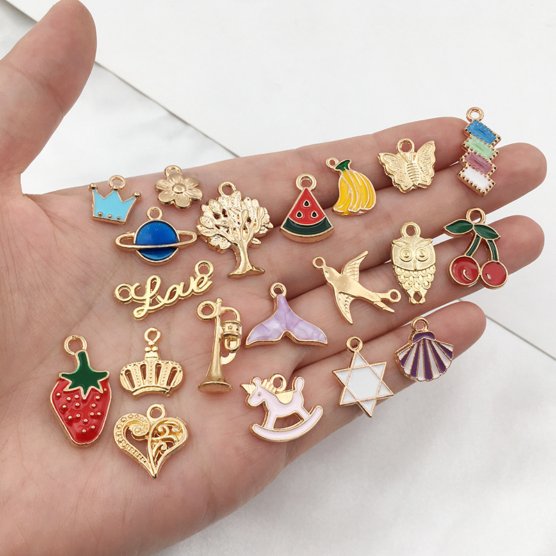 Alloy Material 1 Set 10-20mm Alloy Heart Shape Cat Flower Pendant