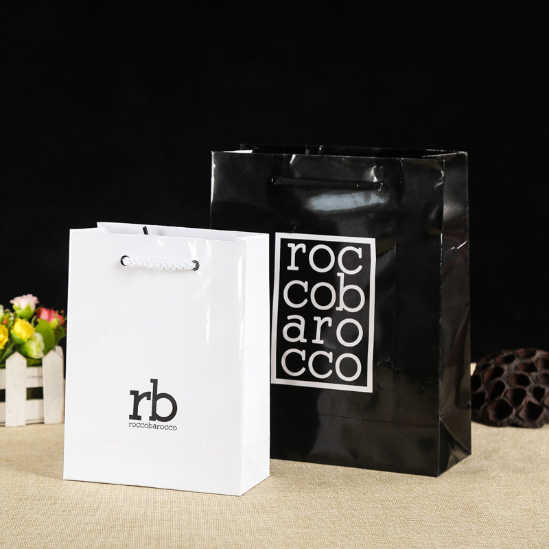 硬白卡黑卡纸手提袋可折叠彩印LOGO 婚庆生日节日通用礼品包装袋