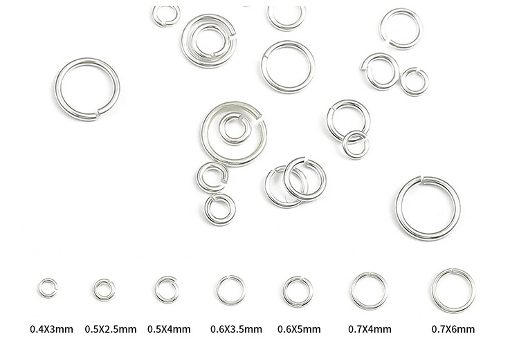 10g Weight DIY Jewelry Accessories Classification 6 Pieces Quantity 925 Sterling Silver Material Solid Color Pattern Simple Style Style 6 Pieces 925 Sterling Silver Solid Color Jewelry Accessories