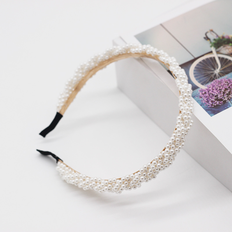 Neue Koreanische Mode Einfache Gewebte Perlen Wellknoten Damen Stirnband Persönlichkeit Street Shooting Reise Geschenk Haarschmuck display picture 5