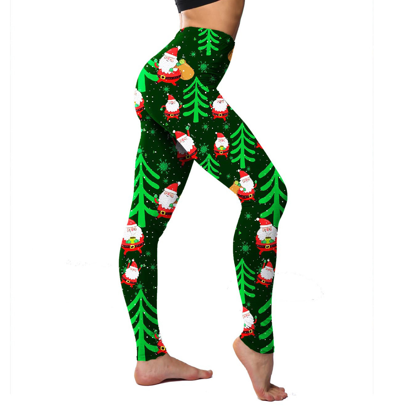 182g Weight Ankle-Length Pants Length Spandex, Polyester Fabric Type High Waist Waist Line Leggings Pants Type Stretchy Elasticity Daily Occasion Breathable Function Skinny Fit Type Christmas Festival Snowflake Pattern Winter, Autumn Season Women'S Gender Simple Style Style Women'S Daily Simple Style Snowflake Ankle-Length Leggings 22
