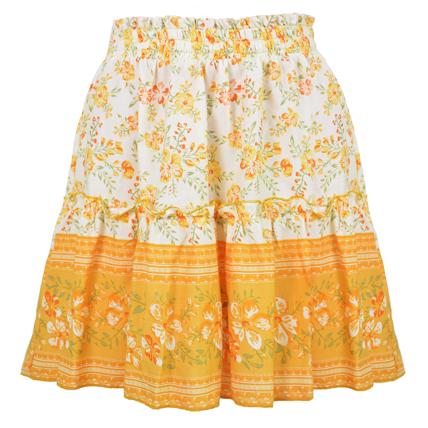 hot style print short Bohemian ethnic style ruffled skirt NSLDY60017