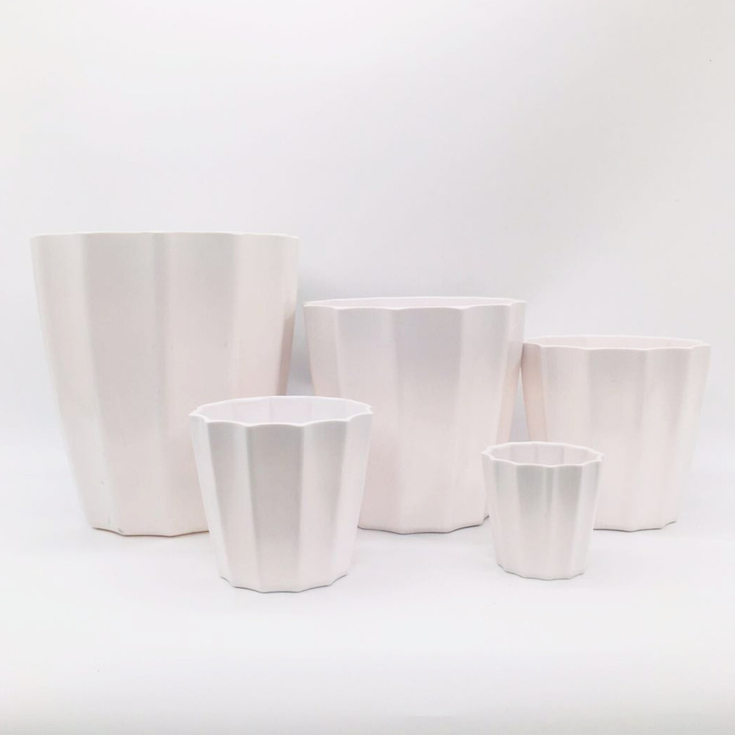 Factory direct sales of 5-sized Y31 series vertical striped circular color series flower POTS and plastic succulent flower POTS detail image 1