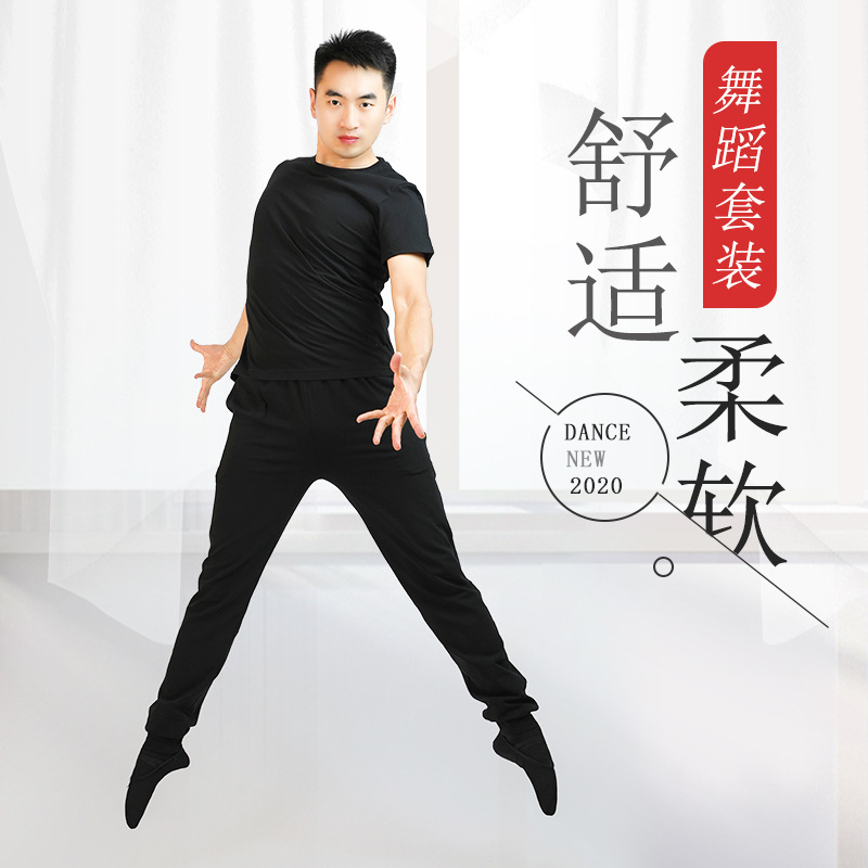 Adult Dance Practice Clothes Men's Chinese Dance Classical Modern Loose Top Teachers' Body Clothes Dance Pants Set