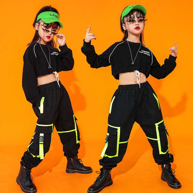 Children's hip-hop costume girls navel j...