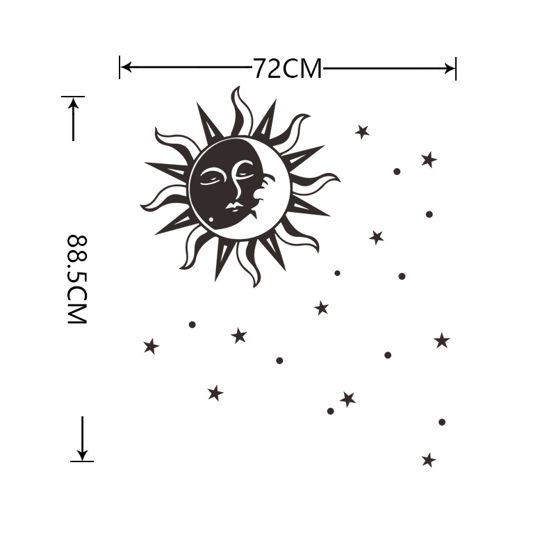 Sonne Mond Sterne Wandaufkleber display picture 2