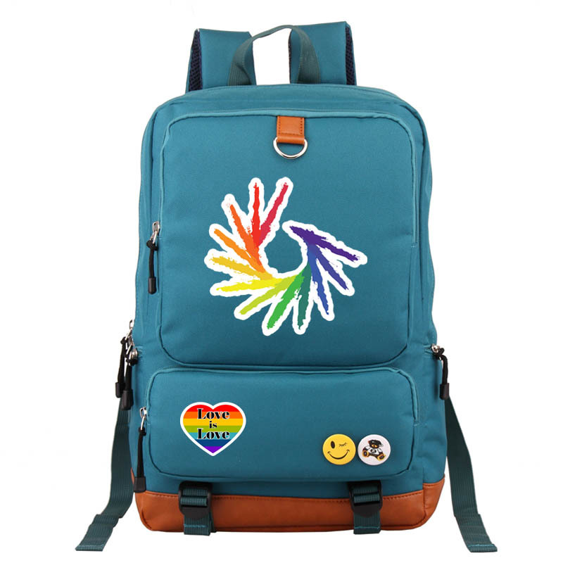 Wasserdicht 20 Zoll Brief Regenbogen Ferien Täglich Schulrucksack display picture 18