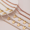 HD12 personalized temperament slightly inlaid small butterfly pendant necklace color multi -layer claw chain diamond item