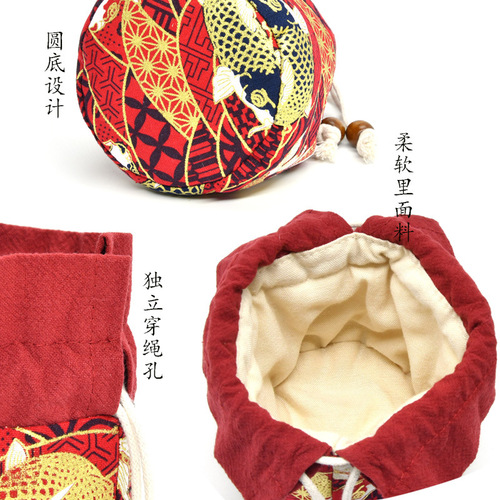 Tea set, tea cup, built-in cup storage cloth bag, tea can storage cloth bag, master single cup drawstring cotton bag with logo