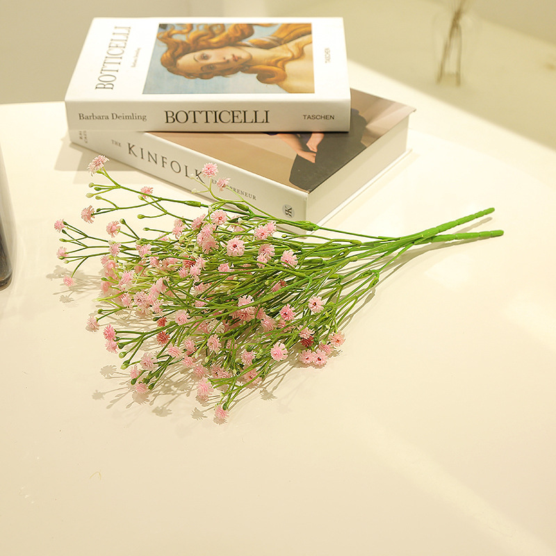 家居摆设瓶花Pu满天星假花婚庆布置仿真花DS019春软胶满天星把束|ru