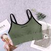 Street sports bra with letters, breast pads, push up T-shirt, underwear, European style, lifting effect