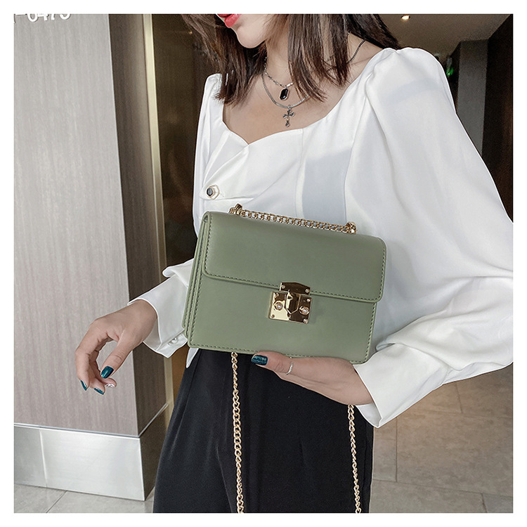Casual All-match New Trendy Fashion Chain Shoulder Messenger Texture Small Square Bag display picture 3