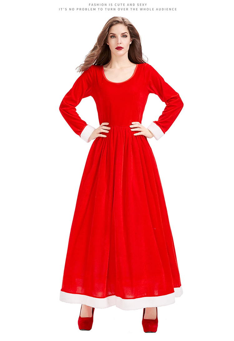 Halloween Stage Party Costumes, Christmas Costumes Santa Claus Shawl Dresses Home Uniforms Holiday Costumes_ecoleips.com