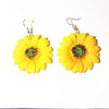 South Korean goods, long accessory, summer earrings, flowered