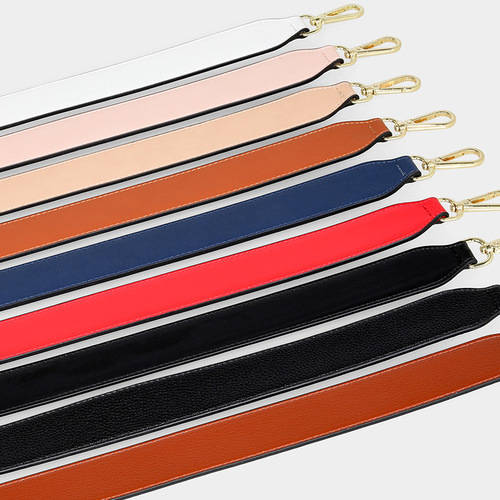 Factory price wholesale can be customized bag strap portable genuine leather bag strap fashionable wide bag strap black multi-color short strap accessories