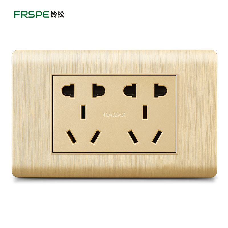 10-hole socket 118 tipo interruptor de pared socket cepillado Golden Bell Pine socket Panel De fábrica al por mayor