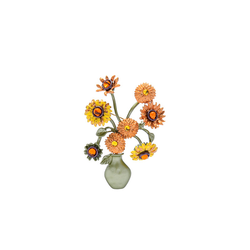 High-quality Retro Sunflower Brooch Forest Simple Flower Brooch Wholesale Nihaojewelry display picture 7