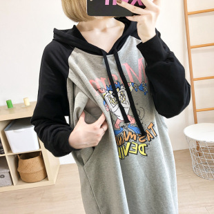 3953 Postpartum Breastfeeding Clothes Out Dress Spring and Autumn Fashion Sweatshirt Breastfeeding Clothes Top Outer Wear Autumn Clothes