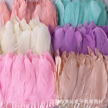 厂家批发布带鹅毛布条diy彩色羽毛大飘头饰婚庆娃娃服装辅料
