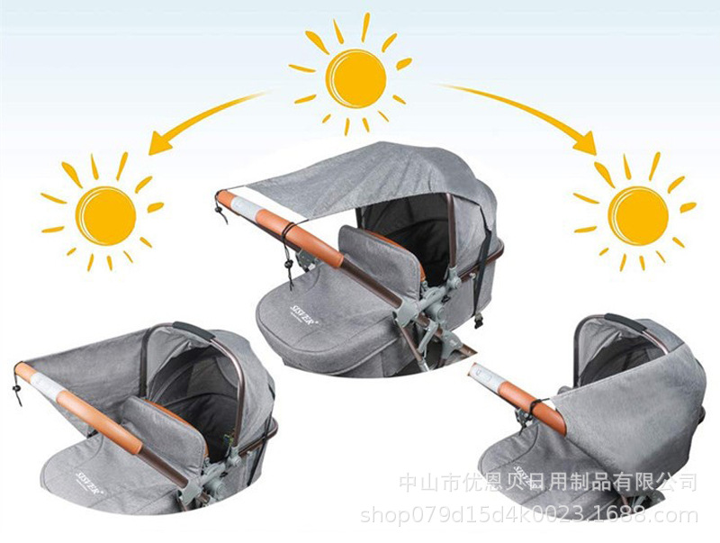 Fábrica al por mayor alto paisaje cochecito de bebé sombrilla accesorios protección UV protección solar cubierta de dos vías coche Bloqueo de luz universal